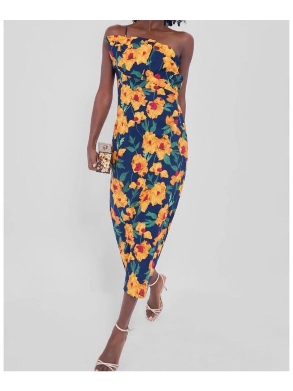 Tuckernuck Hyacinth House Navy Marigold Floral Ruffle Margot Maxi Dress XS